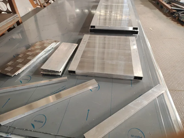 Metal prototype panels during manufacture